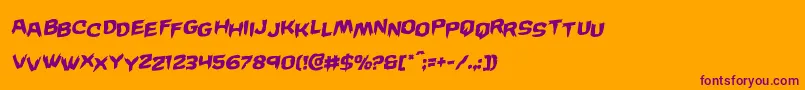 Wickermanstagrotal Font – Purple Fonts on Orange Background