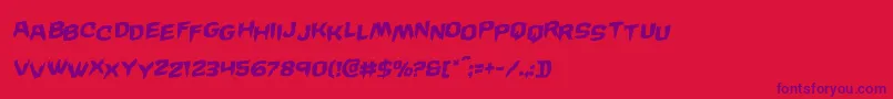 Wickermanstagrotal Font – Purple Fonts on Red Background