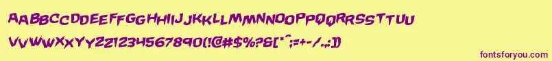 Wickermanstagrotal Font – Purple Fonts on Yellow Background