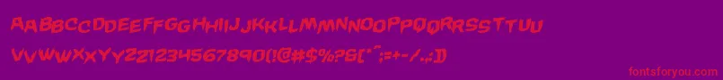 Wickermanstagrotal-fontti – punaiset fontit violetilla taustalla