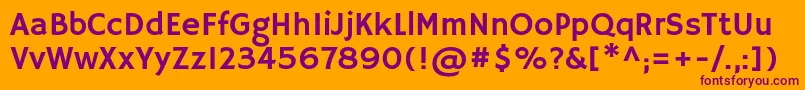 HammersmithoneRegular Font – Purple Fonts on Orange Background