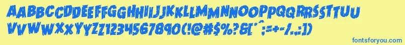 Doktermonstrostagrotal Font – Blue Fonts on Yellow Background