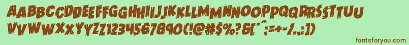 Doktermonstrostagrotal Font – Brown Fonts on Green Background