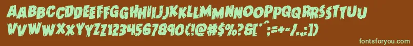 Doktermonstrostagrotal Font – Green Fonts on Brown Background