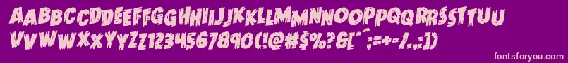 Doktermonstrostagrotal-Schriftart – Rosa Schriften auf violettem Hintergrund