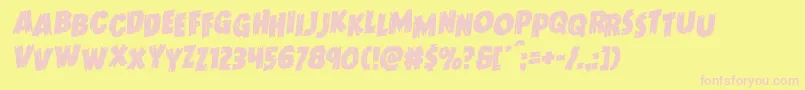 Doktermonstrostagrotal-fontti – vaaleanpunaiset fontit keltaisella taustalla
