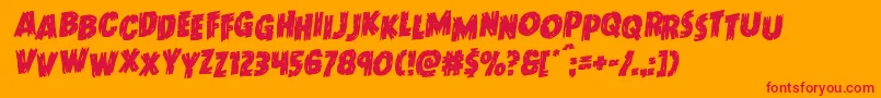 Doktermonstrostagrotal Font – Red Fonts on Orange Background