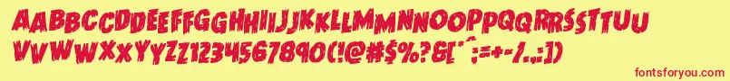 Doktermonstrostagrotal Font – Red Fonts on Yellow Background