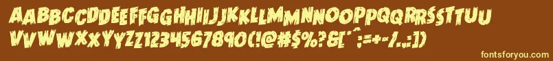 Doktermonstrostagrotal Font – Yellow Fonts on Brown Background