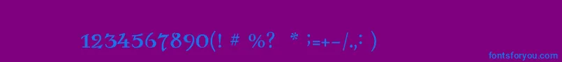 フォントCavaler – 紫色の背景に青い文字