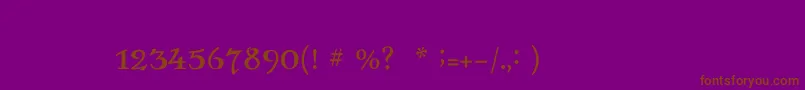フォントCavaler – 紫色の背景に茶色のフォント
