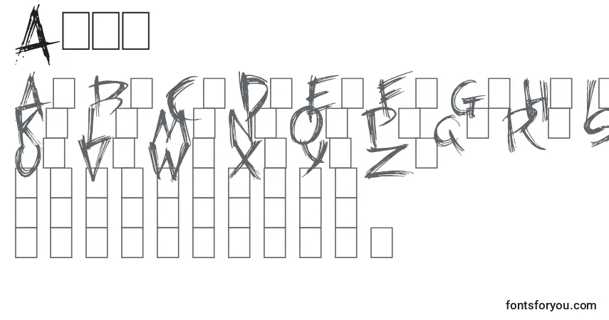 Шрифт Also – алфавит, цифры, специальные символы