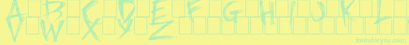 Also Font – Green Fonts on Yellow Background