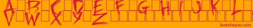 Also Font – Red Fonts on Orange Background