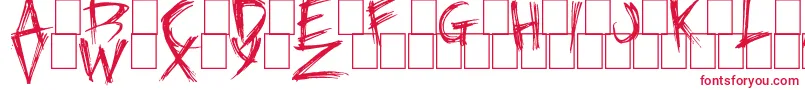 Also Font – Red Fonts on White Background