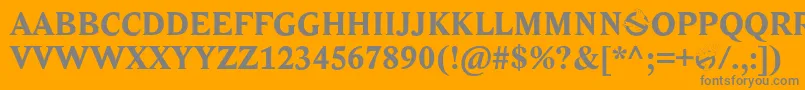 Ghostbus-Schriftart – Graue Schriften auf orangefarbenem Hintergrund