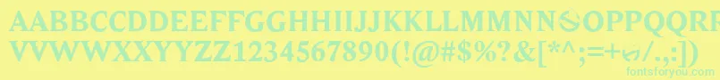 Ghostbus Font – Green Fonts on Yellow Background