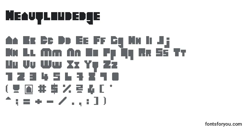 Schriftart Heavyloudedge – Alphabet, Zahlen, spezielle Symbole