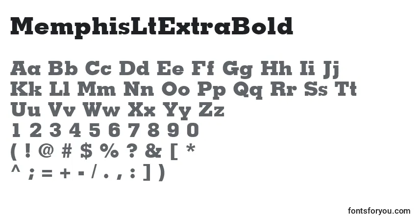 Schriftart MemphisLtExtraBold – Alphabet, Zahlen, spezielle Symbole
