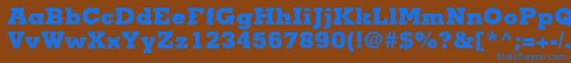 Шрифт MemphisLtExtraBold – синие шрифты на коричневом фоне