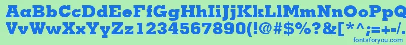 MemphisLtExtraBold Font – Blue Fonts on Green Background