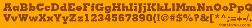 MemphisLtExtraBold Font – Brown Fonts on Orange Background