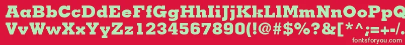 MemphisLtExtraBold Font – Green Fonts on Red Background