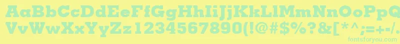 フォントMemphisLtExtraBold – 黄色い背景に緑の文字