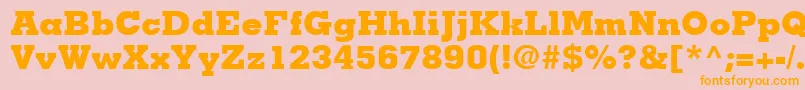 MemphisLtExtraBold Font – Orange Fonts on Pink Background