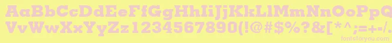 MemphisLtExtraBold-fontti – vaaleanpunaiset fontit keltaisella taustalla