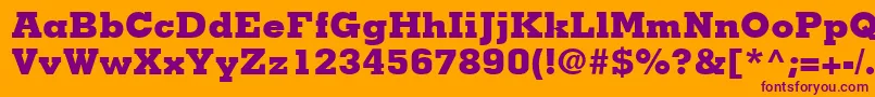 MemphisLtExtraBold Font – Purple Fonts on Orange Background