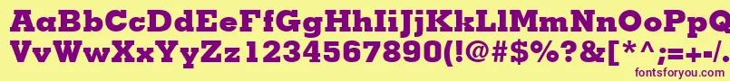 MemphisLtExtraBold Font – Purple Fonts on Yellow Background