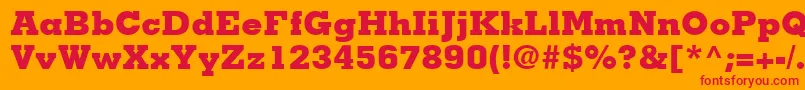 MemphisLtExtraBold Font – Red Fonts on Orange Background