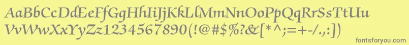 ZapfchancerystdDemi Font – Gray Fonts on Yellow Background