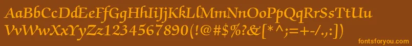 ZapfchancerystdDemi Font – Orange Fonts on Brown Background