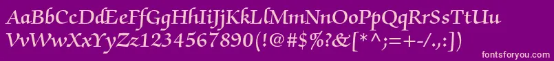 ZapfchancerystdDemi Font – Pink Fonts on Purple Background