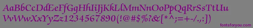 ZapfchancerystdDemi Font – Purple Fonts on Gray Background