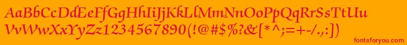 ZapfchancerystdDemi Font – Red Fonts on Orange Background