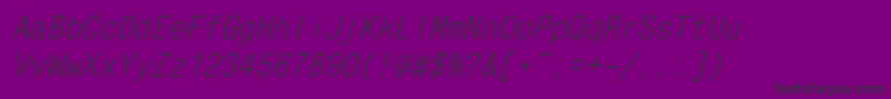 Monocon1-Schriftart – Schwarze Schriften auf violettem Hintergrund