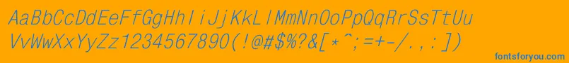 Monocon1 Font – Blue Fonts on Orange Background