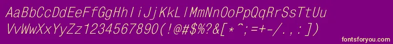 Monocon1 Font – Yellow Fonts on Purple Background