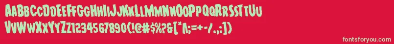 Шрифт Youngfrankrotate – зелёные шрифты на красном фоне