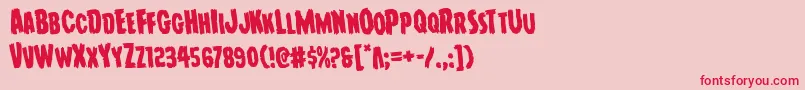 Youngfrankrotate Font – Red Fonts on Pink Background