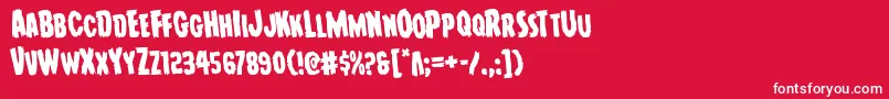 Youngfrankrotate Font – White Fonts on Red Background