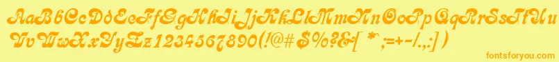 FleetwoodRegular Font – Orange Fonts on Yellow Background