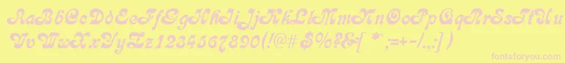 FleetwoodRegular Font – Pink Fonts on Yellow Background