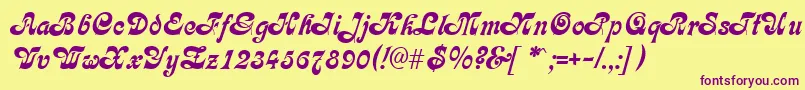 FleetwoodRegular Font – Purple Fonts on Yellow Background