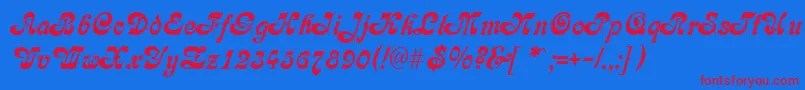 FleetwoodRegular Font – Red Fonts on Blue Background