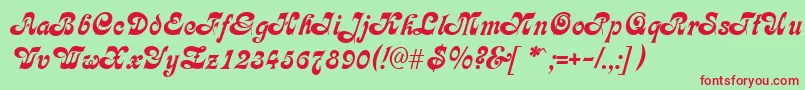 FleetwoodRegular Font – Red Fonts on Green Background