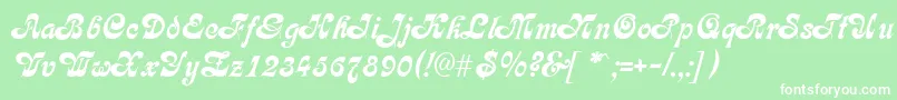フォントFleetwoodRegular – 緑の背景に白い文字